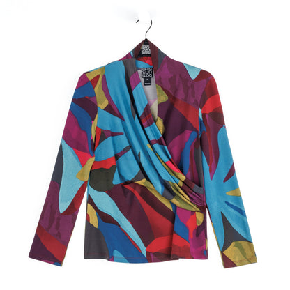 V-Neck Draped Pleat Top - Petal Burst - Limited Sizes | Clara Sunwoo Customer Favorite