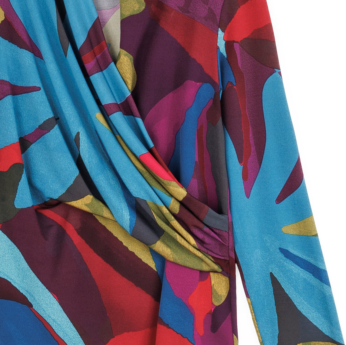 V-Neck Draped Pleat Top - Petal Burst - Limited Sizes | Clara Sunwoo Customer Favorite