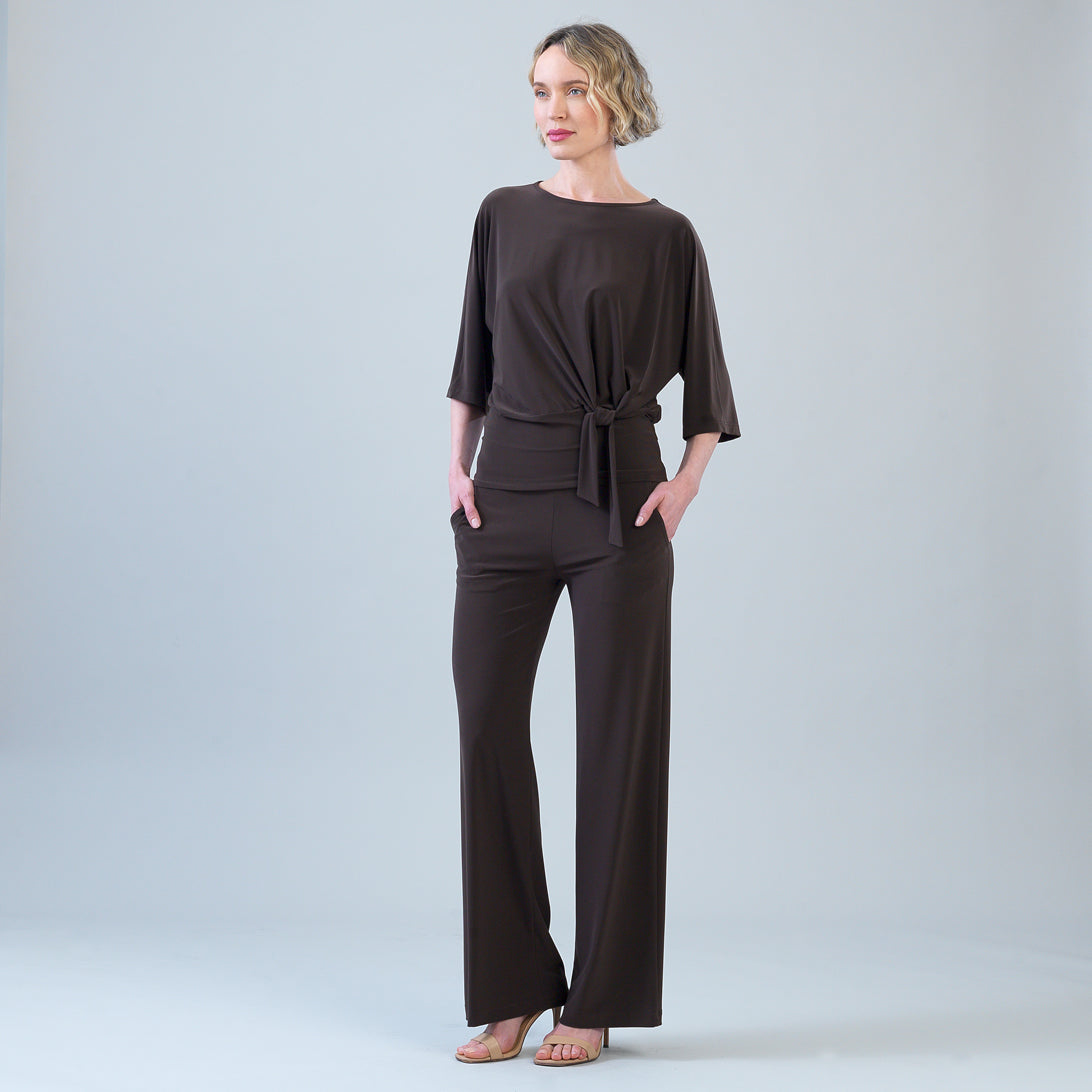 Signature Side Tie Top - Brown | Clara Sunwoo Featured