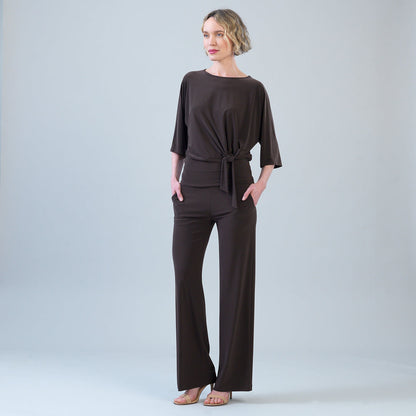 Signature Side Tie Top - Brown | Clara Sunwoo Featured