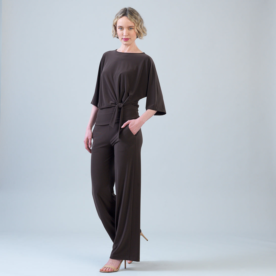 Signature Side Tie Top - Brown | Clara Sunwoo Featured