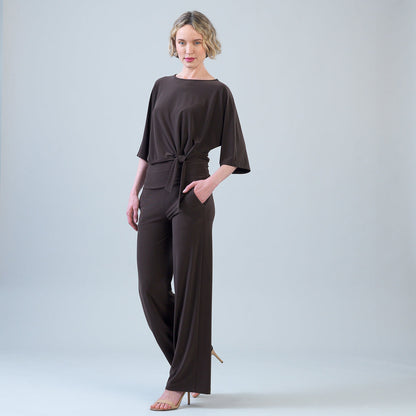 Signature Side Tie Top - Brown | Clara Sunwoo Featured