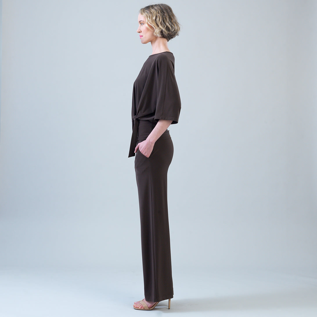 Signature Side Tie Top - Brown | Clara Sunwoo Featured