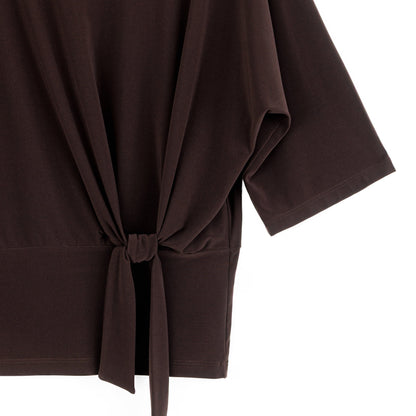 Signature Side Tie Top - Brown | Clara Sunwoo Featured