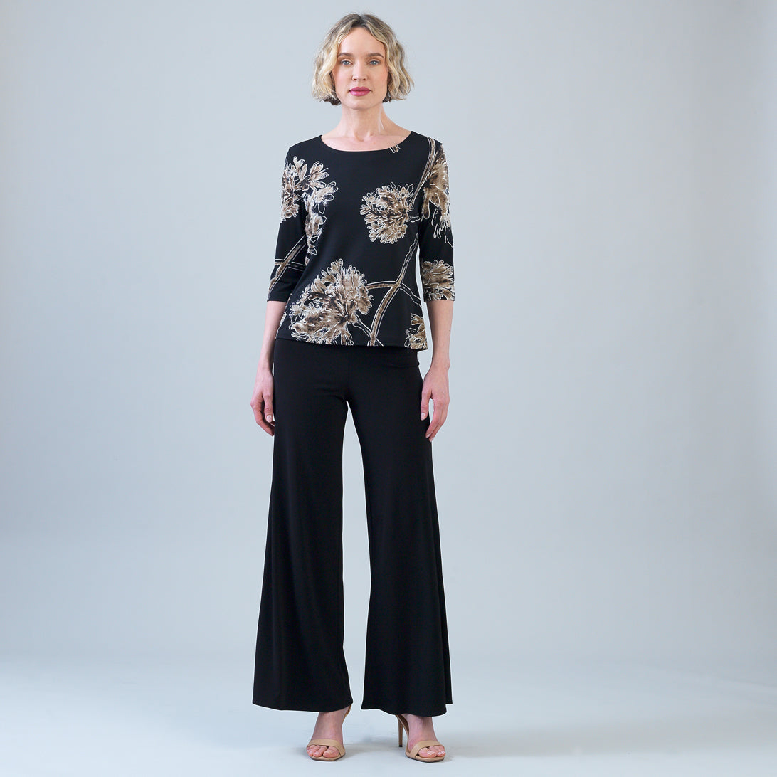 Scoop Neck Half Sleeve Top - Mum Blossom | Clara Sunwoo Quality