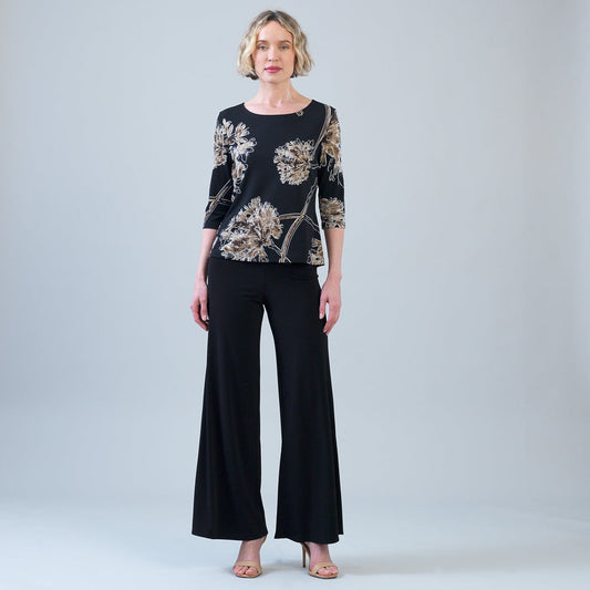 Scoop Neck Half Sleeve Top - Mum Blossom | Clara Sunwoo Quality