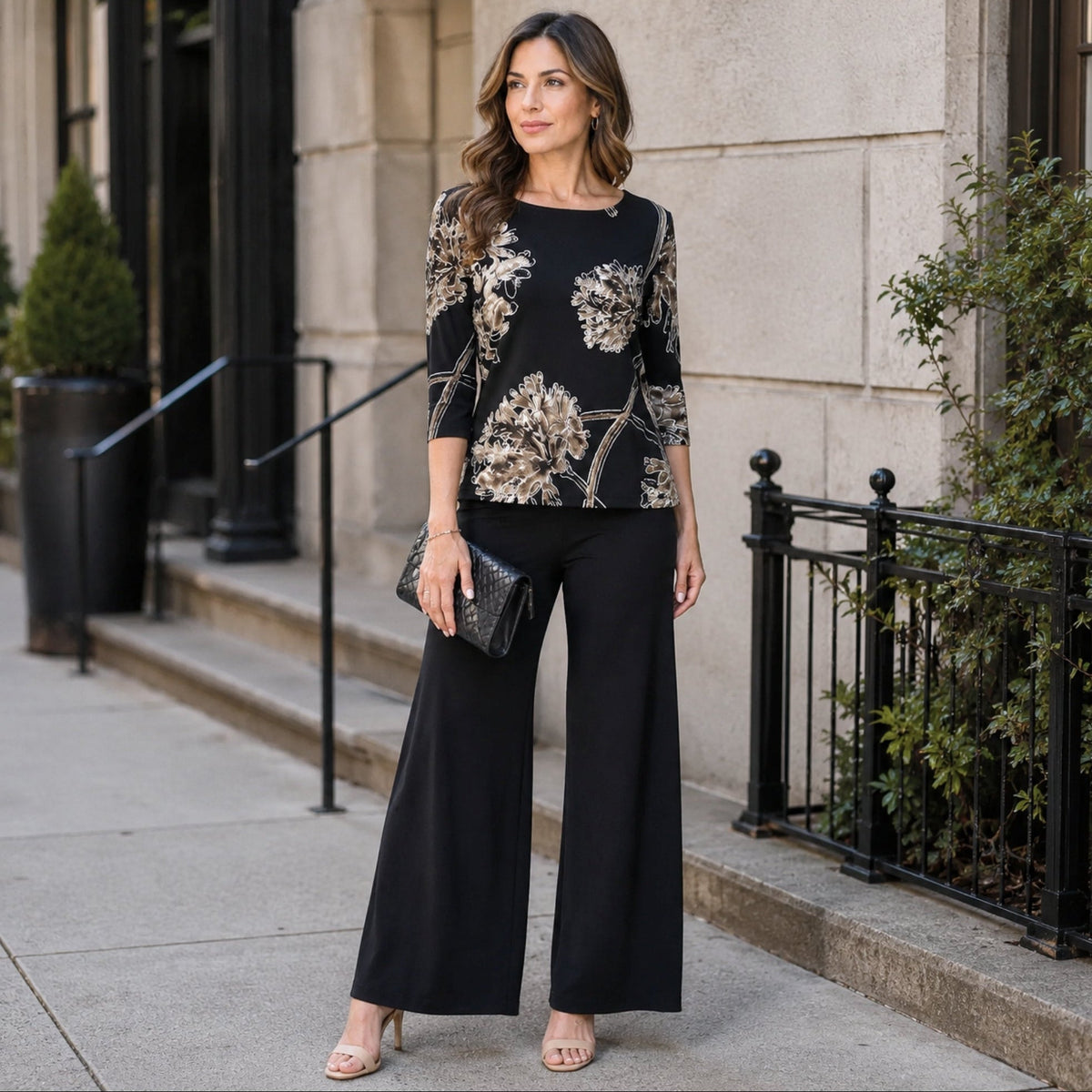Scoop Neck Half Sleeve Top - Mum Blossom | Clara Sunwoo Quality