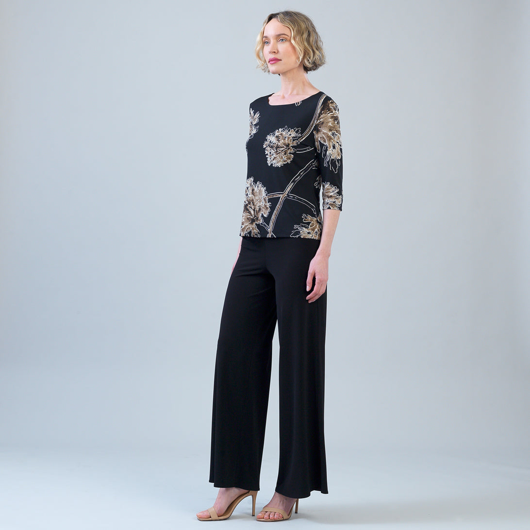 Scoop Neck Half Sleeve Top - Mum Blossom | Clara Sunwoo Quality