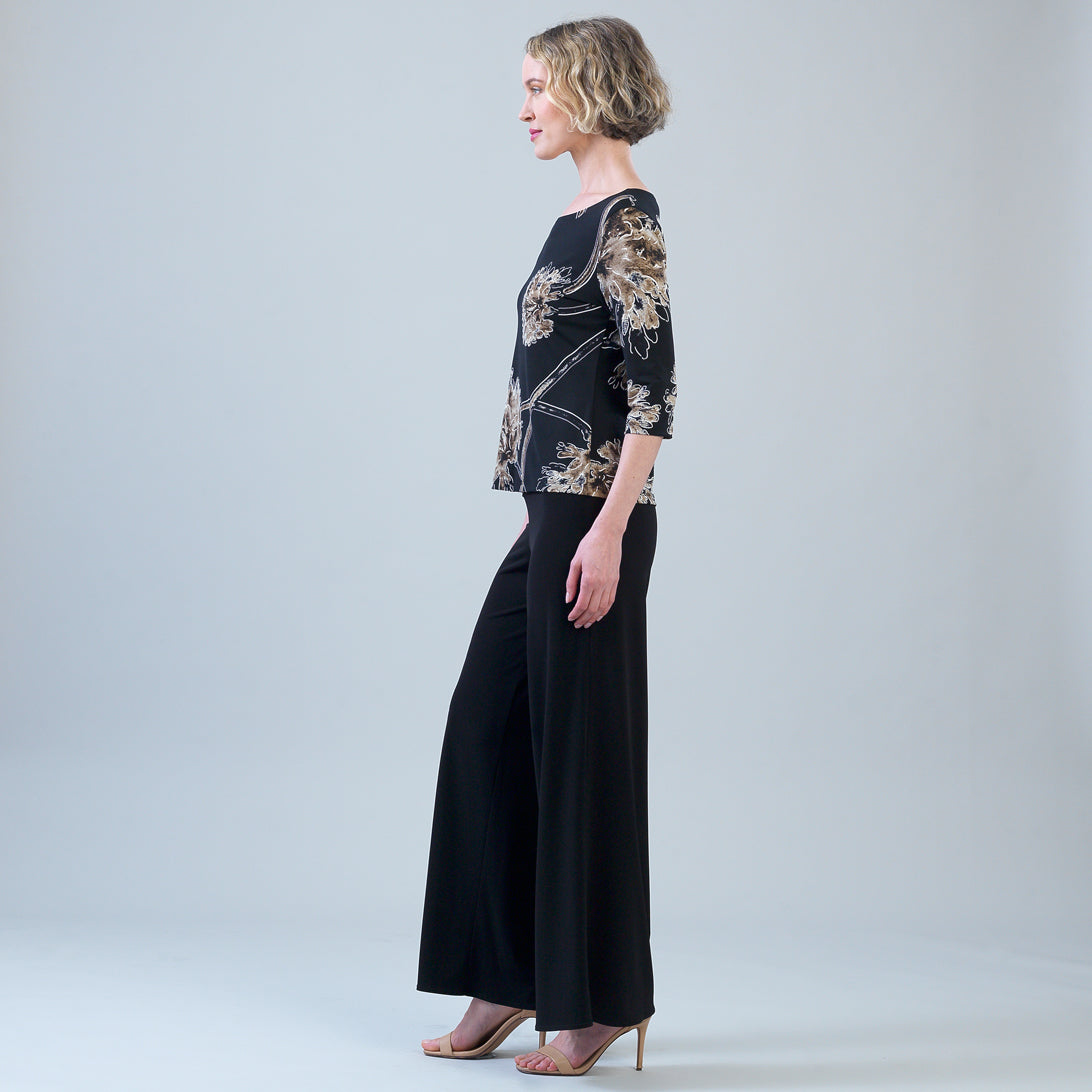 Scoop Neck Half Sleeve Top - Mum Blossom | Clara Sunwoo Quality