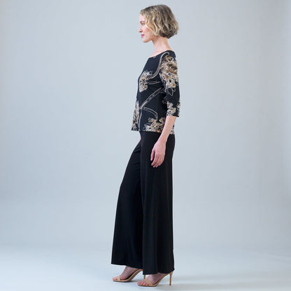 Scoop Neck Half Sleeve Top - Mum Blossom | Clara Sunwoo Quality