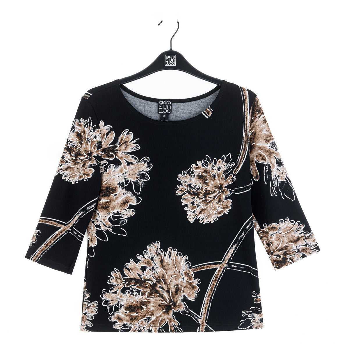 Scoop Neck Half Sleeve Top - Mum Blossom | Clara Sunwoo Quality