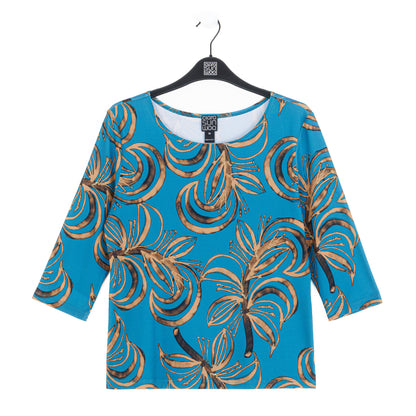 Scoop Neck Half Sleeve Top - Autumn Leaves | Clara Sunwoo Great Value