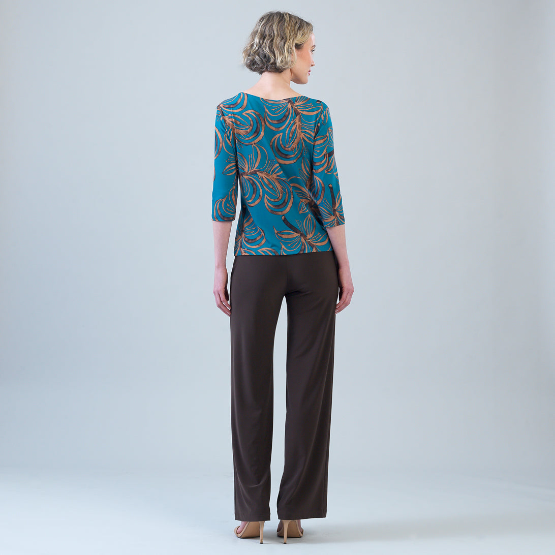 Scoop Neck Half Sleeve Top - Autumn Leaves | Clara Sunwoo Great Value